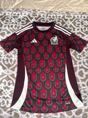 adidas Maroon & Green Mexico Patterned Women's Soccer Jersey